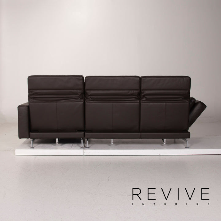 Brühl Moule Leder Sofa Braun Ecksofa Dunkelbraun inkl. Hocker Funktion #14934
