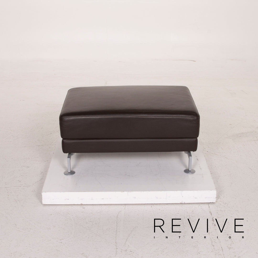 Brühl Moule Leder Sofa Braun Ecksofa Dunkelbraun inkl. Hocker Funktion #14934