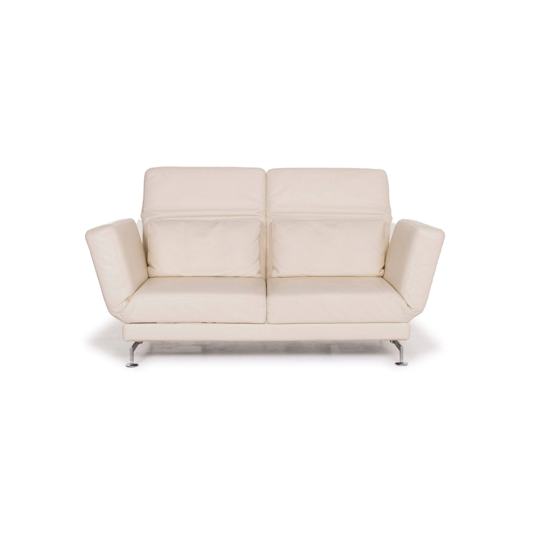 Brühl & Sippold Moule Leder Sofa Creme Zweisitzer #12344