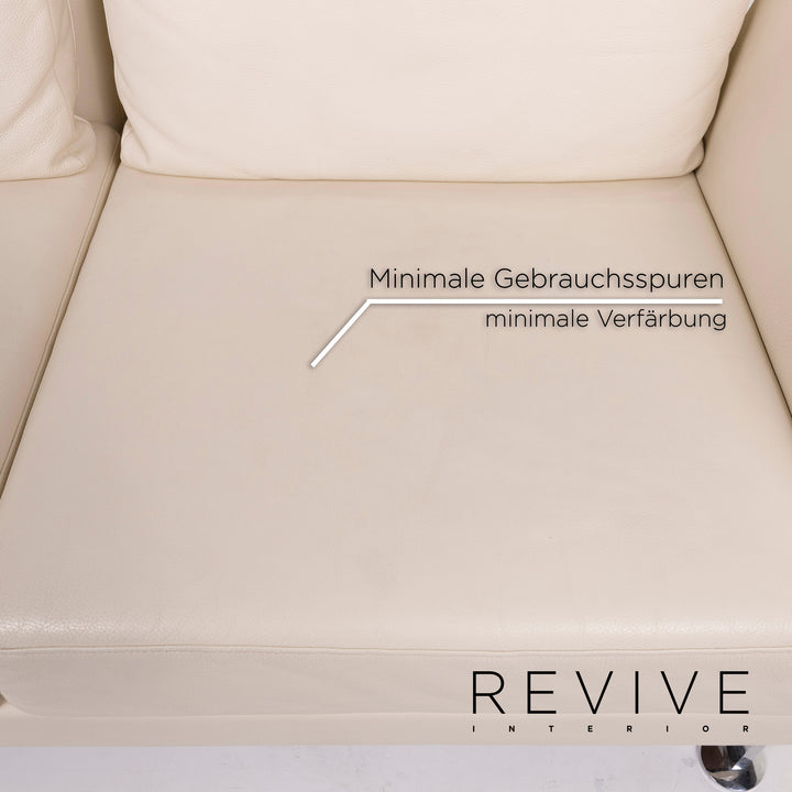 Brühl & Sippold Moule Leder Sofa Creme Zweisitzer #12344