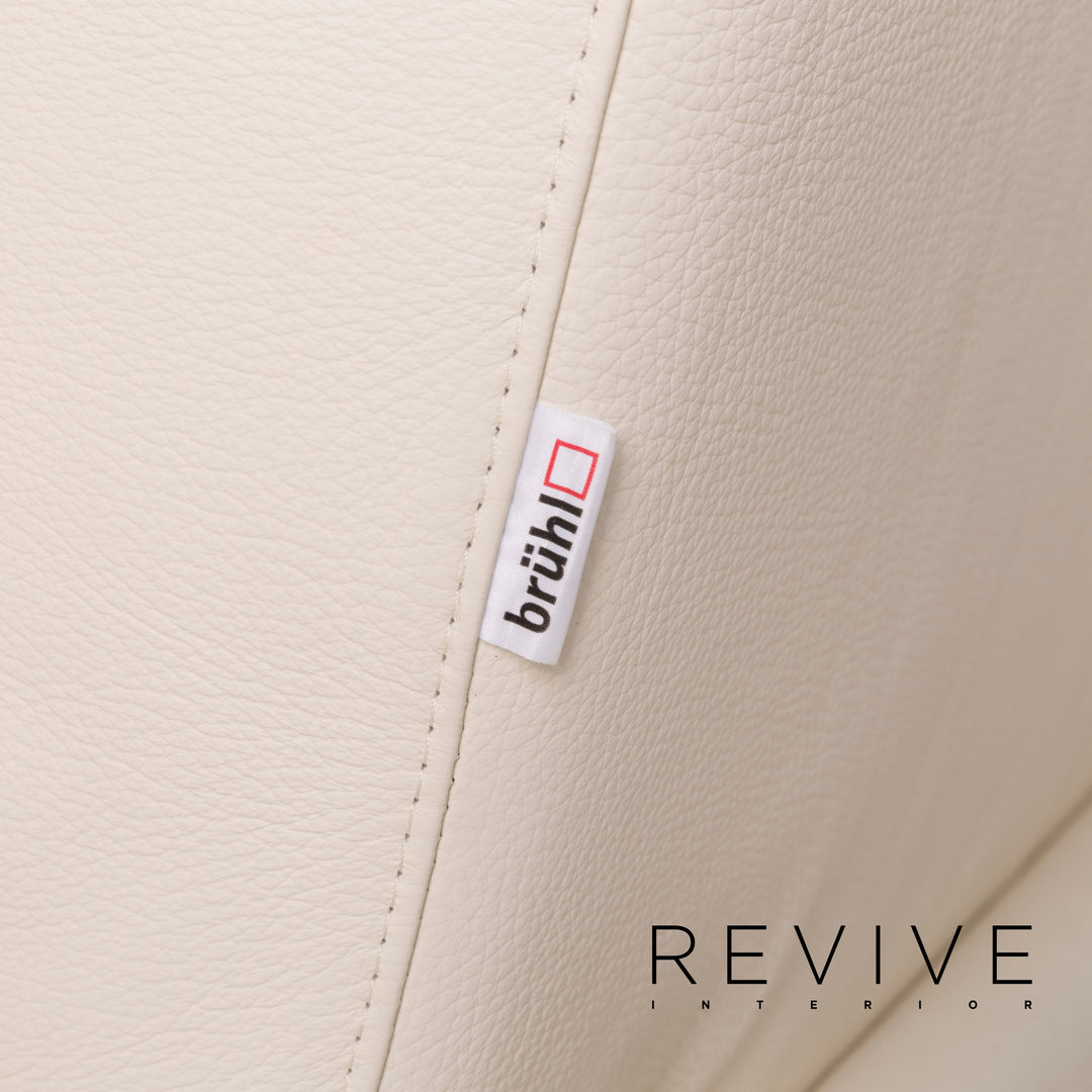 Brühl & Sippold Moule Leder Sofa Creme Zweisitzer #12344