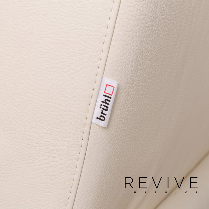 Brühl & Sippold Moule Leder Sofa Creme Zweisitzer #12344