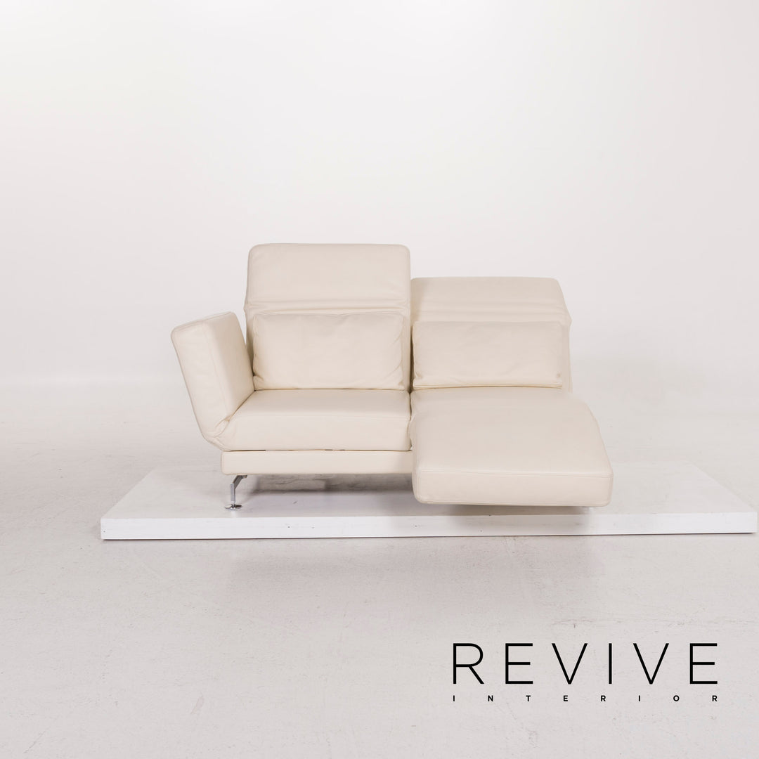 Brühl & Sippold Moule Leder Sofa Creme Zweisitzer #12344