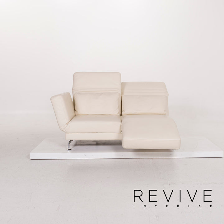 Brühl & Sippold Moule Leder Sofa Creme Zweisitzer #12344