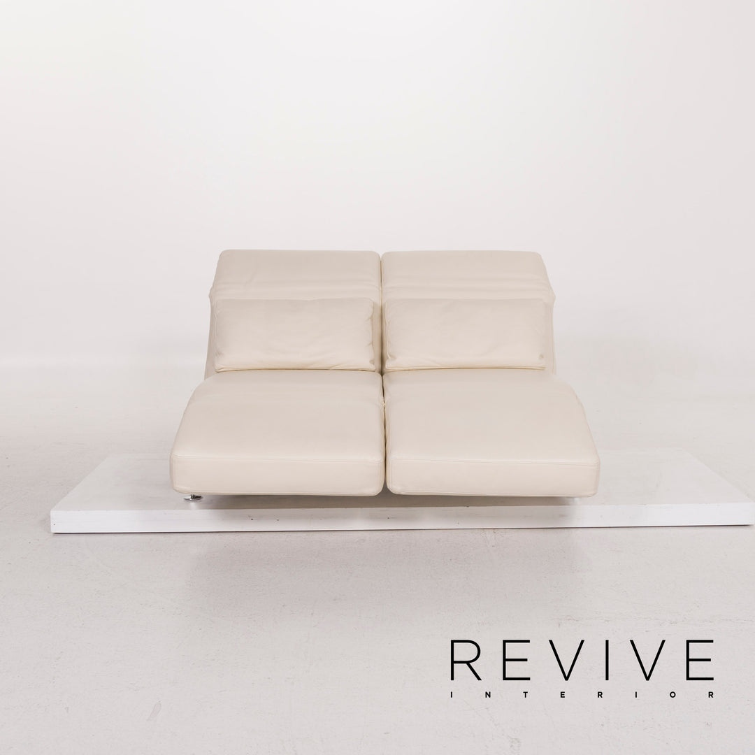 Brühl & Sippold Moule Leder Sofa Creme Zweisitzer #12344