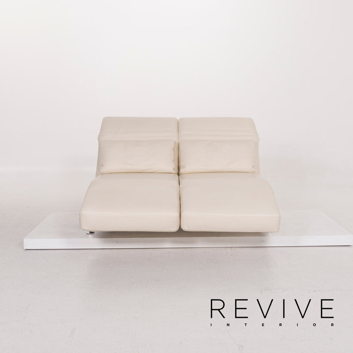 Brühl & Sippold Moule Leder Sofa Creme Zweisitzer #12344