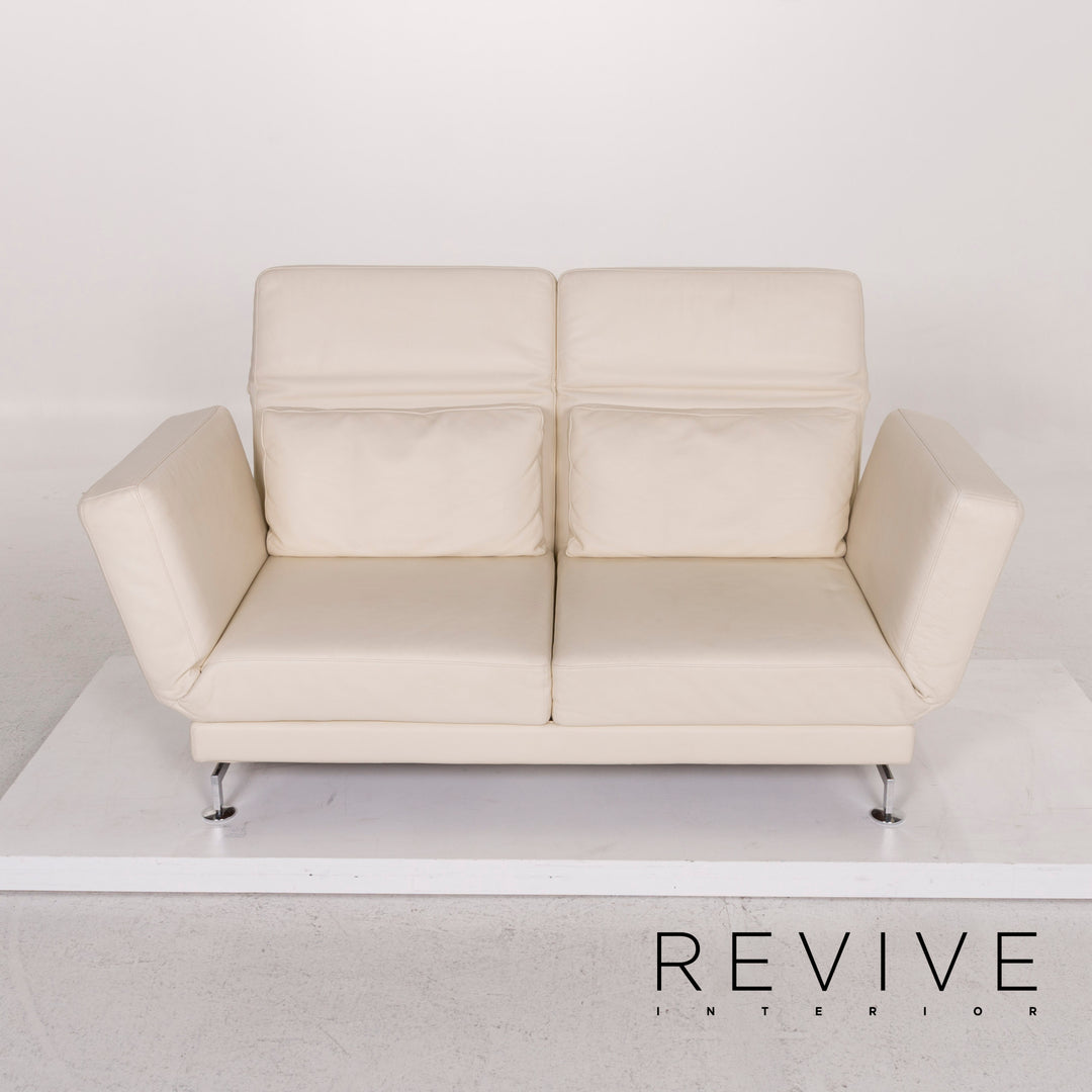 Brühl & Sippold Moule Leder Sofa Creme Zweisitzer #12344