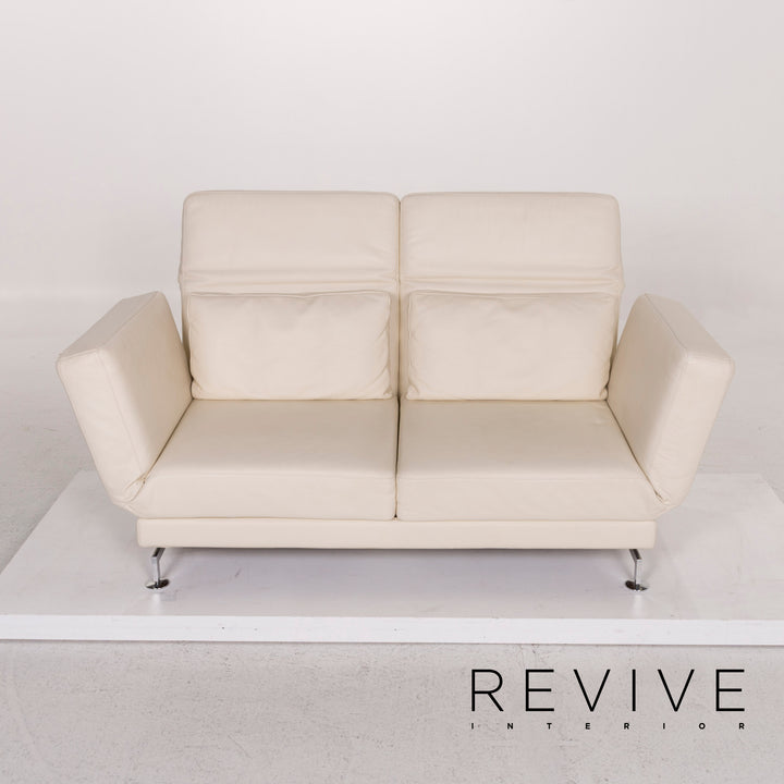 Brühl & Sippold Moule Leder Sofa Creme Zweisitzer #12344