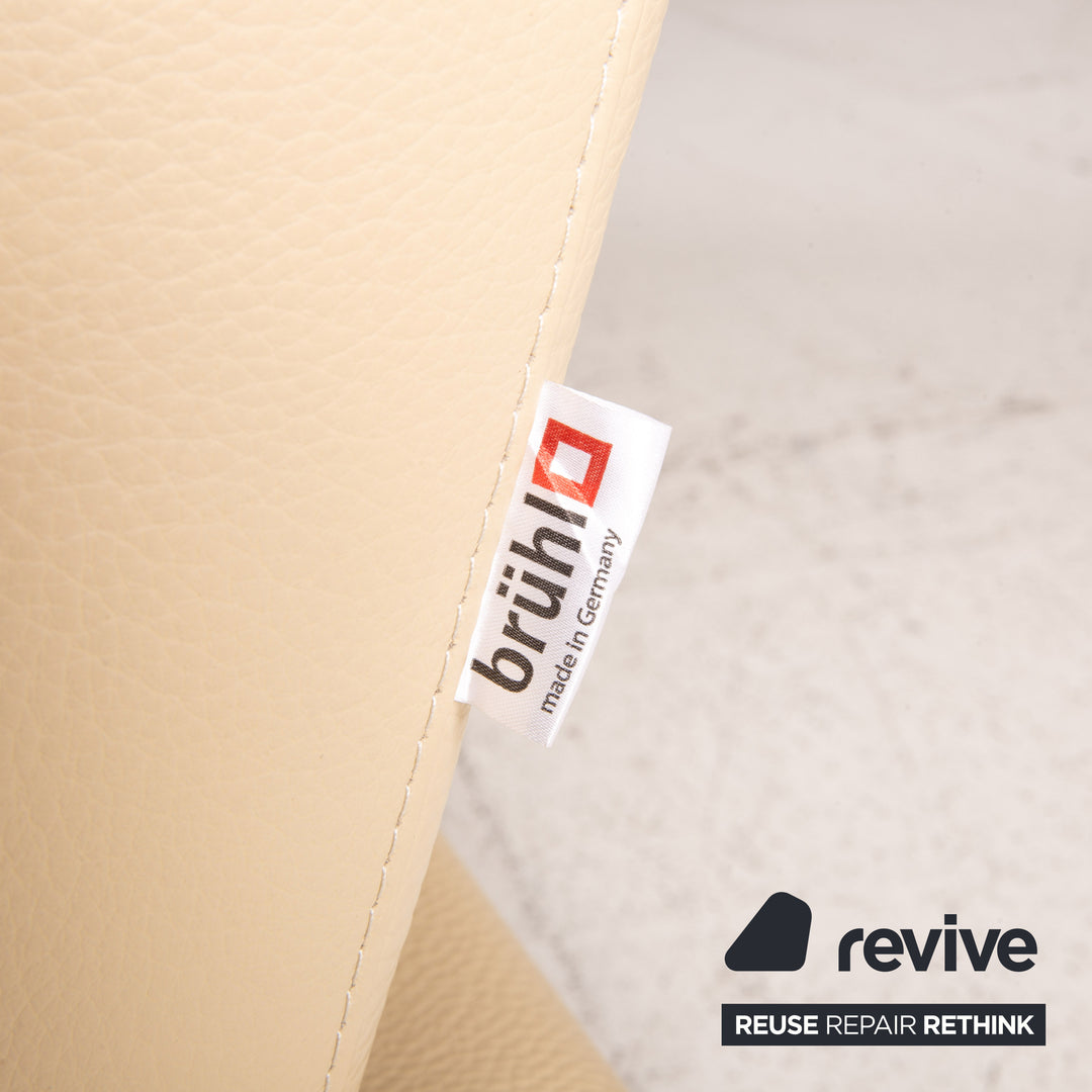 Brühl Moule Leder Sofa Creme Zweisitzer Funktion Relaxfunktion Couch