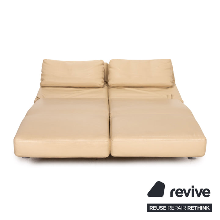 Brühl Moule Leder Sofa Creme Zweisitzer Funktion Relaxfunktion Couch