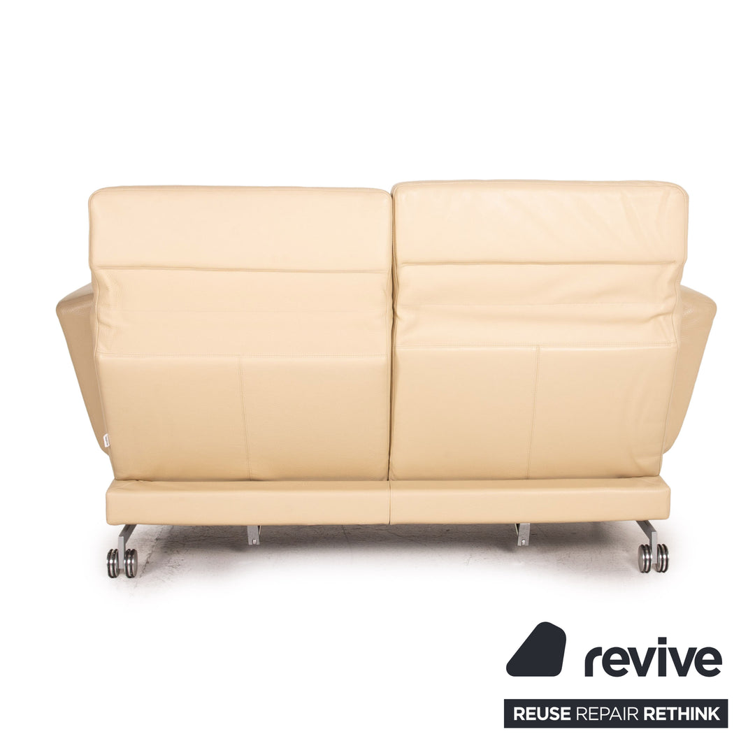 Brühl Moule Leder Sofa Creme Zweisitzer Funktion Relaxfunktion Couch