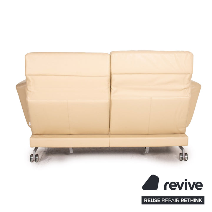 Brühl Moule Leder Sofa Creme Zweisitzer Funktion Relaxfunktion Couch