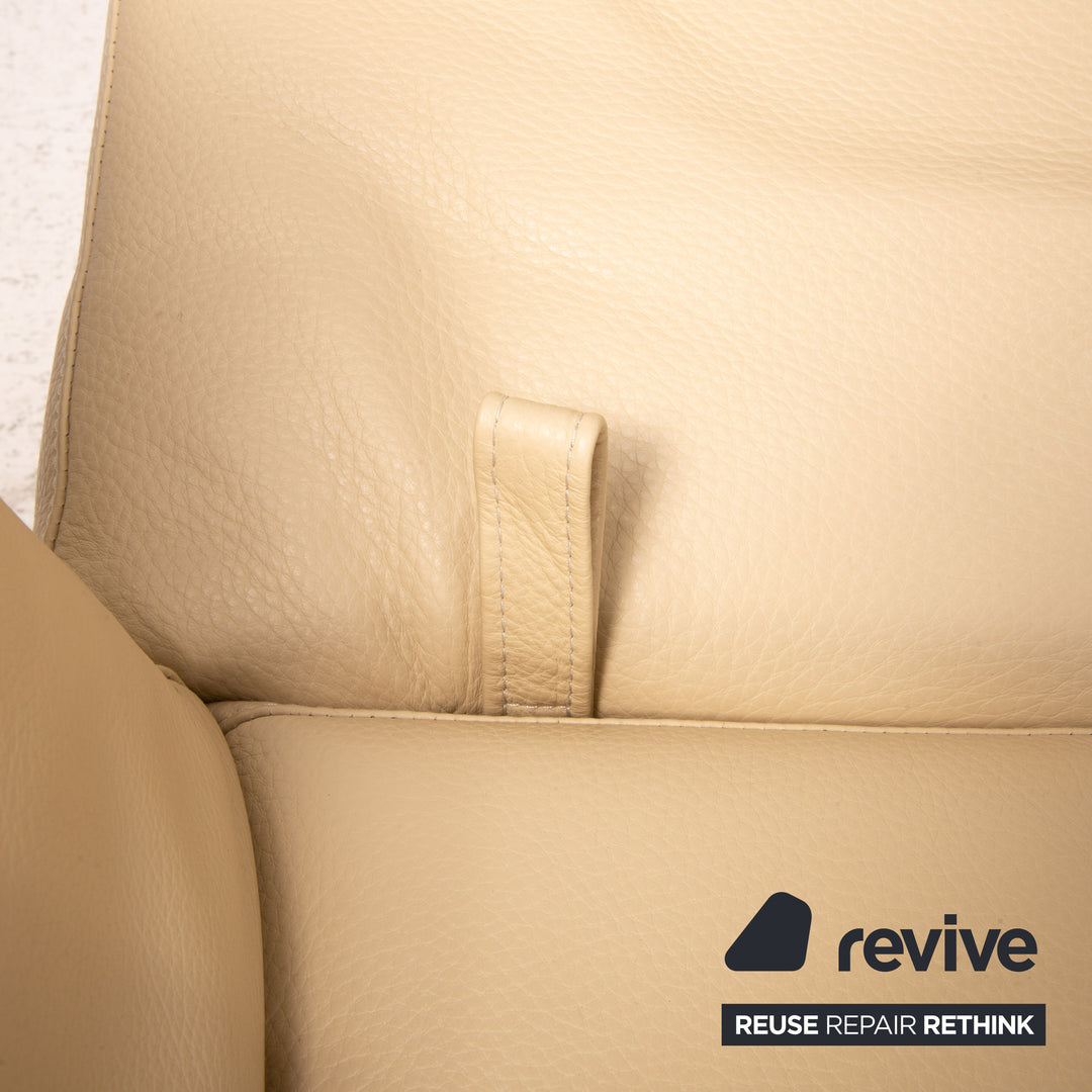 Brühl Moule Leder Sofa Creme Zweisitzer Funktion Relaxfunktion Couch