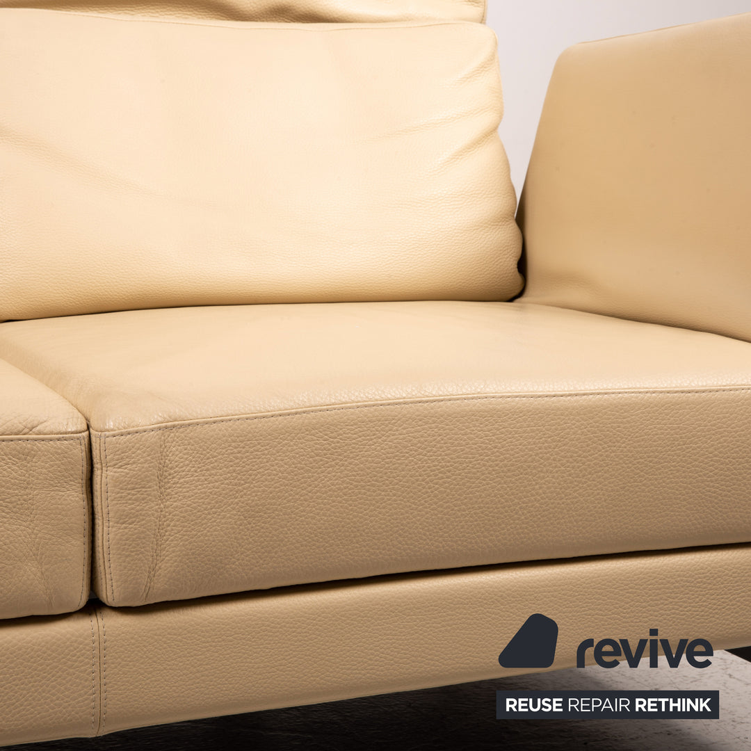 Brühl Moule Leder Sofa Creme Zweisitzer Funktion Relaxfunktion Couch