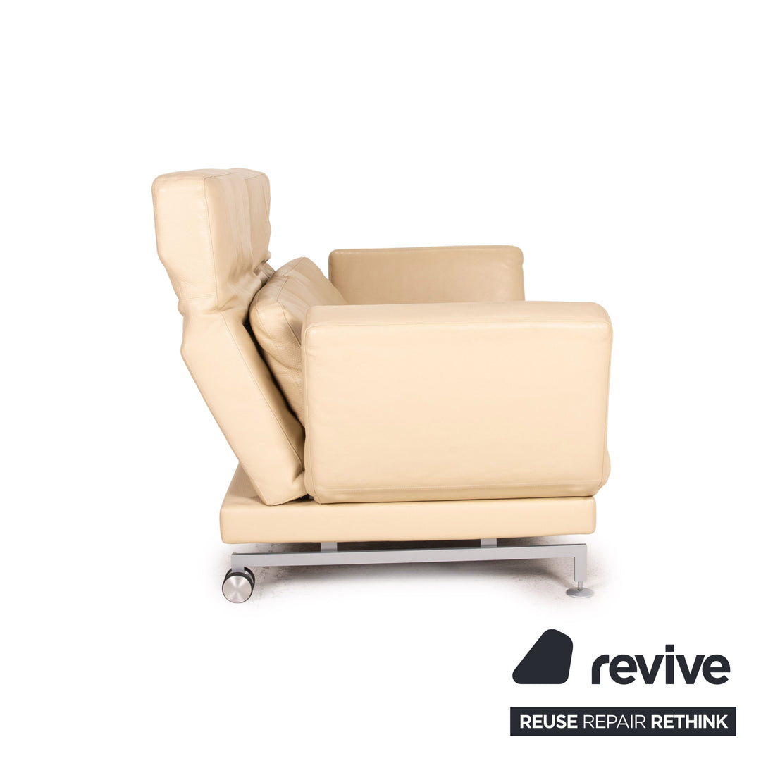 Brühl Moule Leder Sofa Creme Zweisitzer Funktion Relaxfunktion Couch
