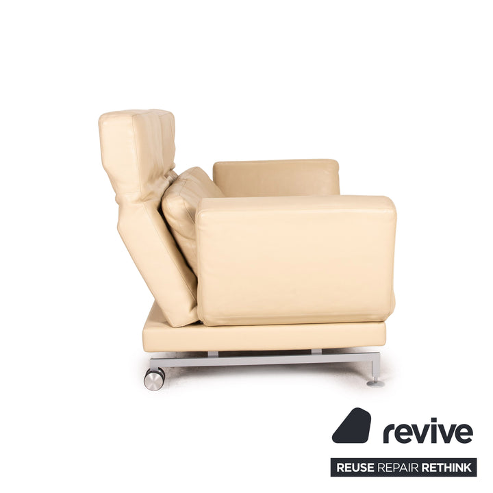 Brühl Moule Leder Sofa Creme Zweisitzer Funktion Relaxfunktion Couch