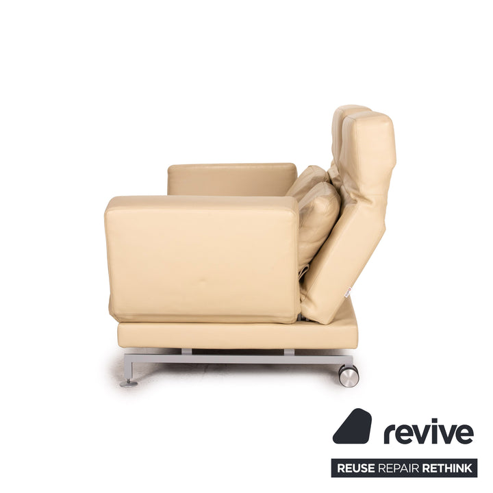 Brühl Moule Leder Sofa Creme Zweisitzer Funktion Relaxfunktion Couch