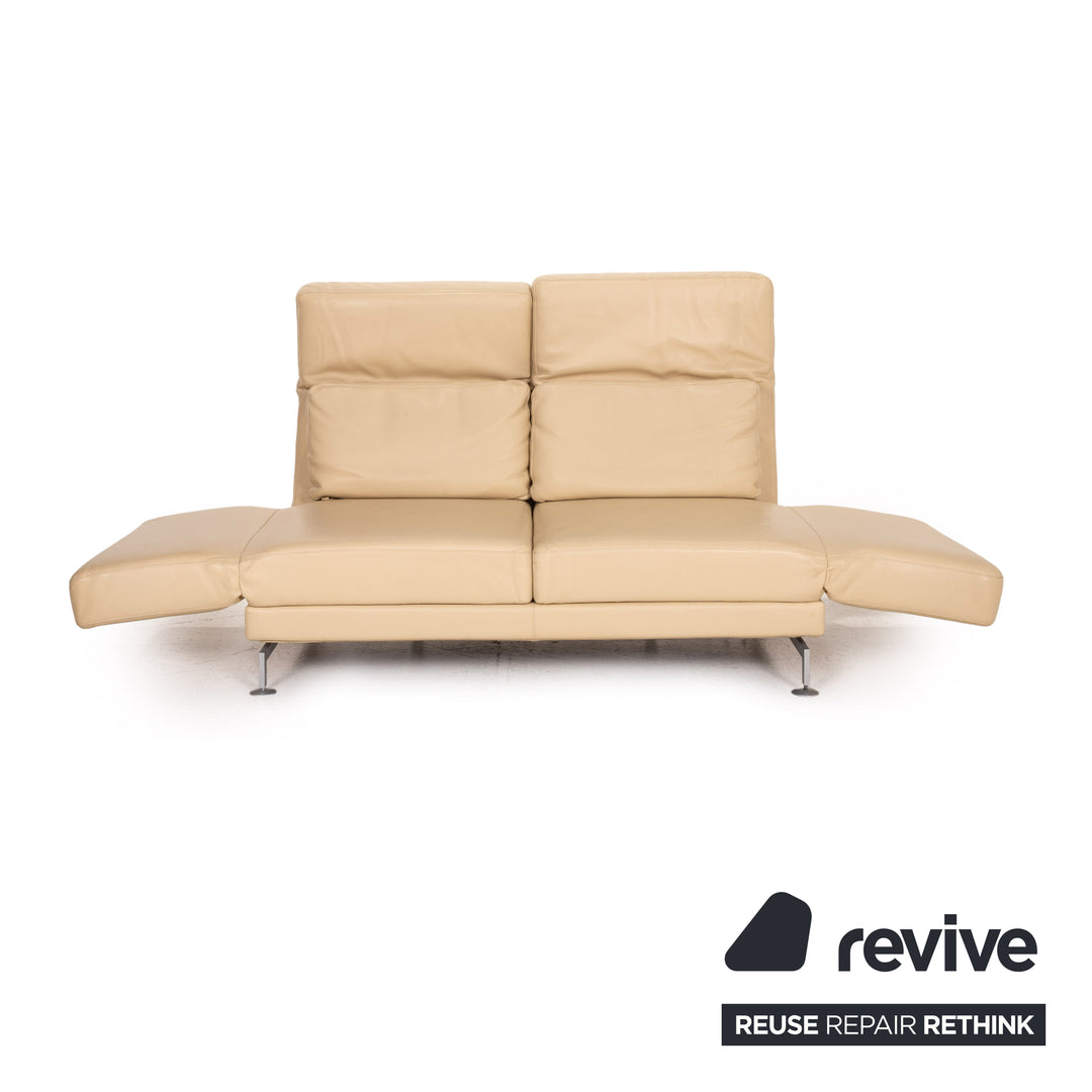 Brühl Moule Leder Sofa Creme Zweisitzer Funktion Relaxfunktion Couch