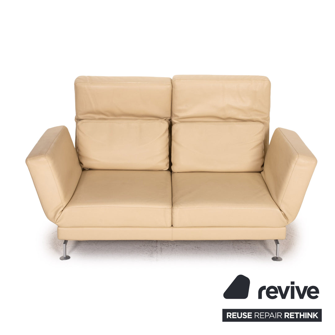 Brühl Moule Leder Sofa Creme Zweisitzer Funktion Relaxfunktion Couch
