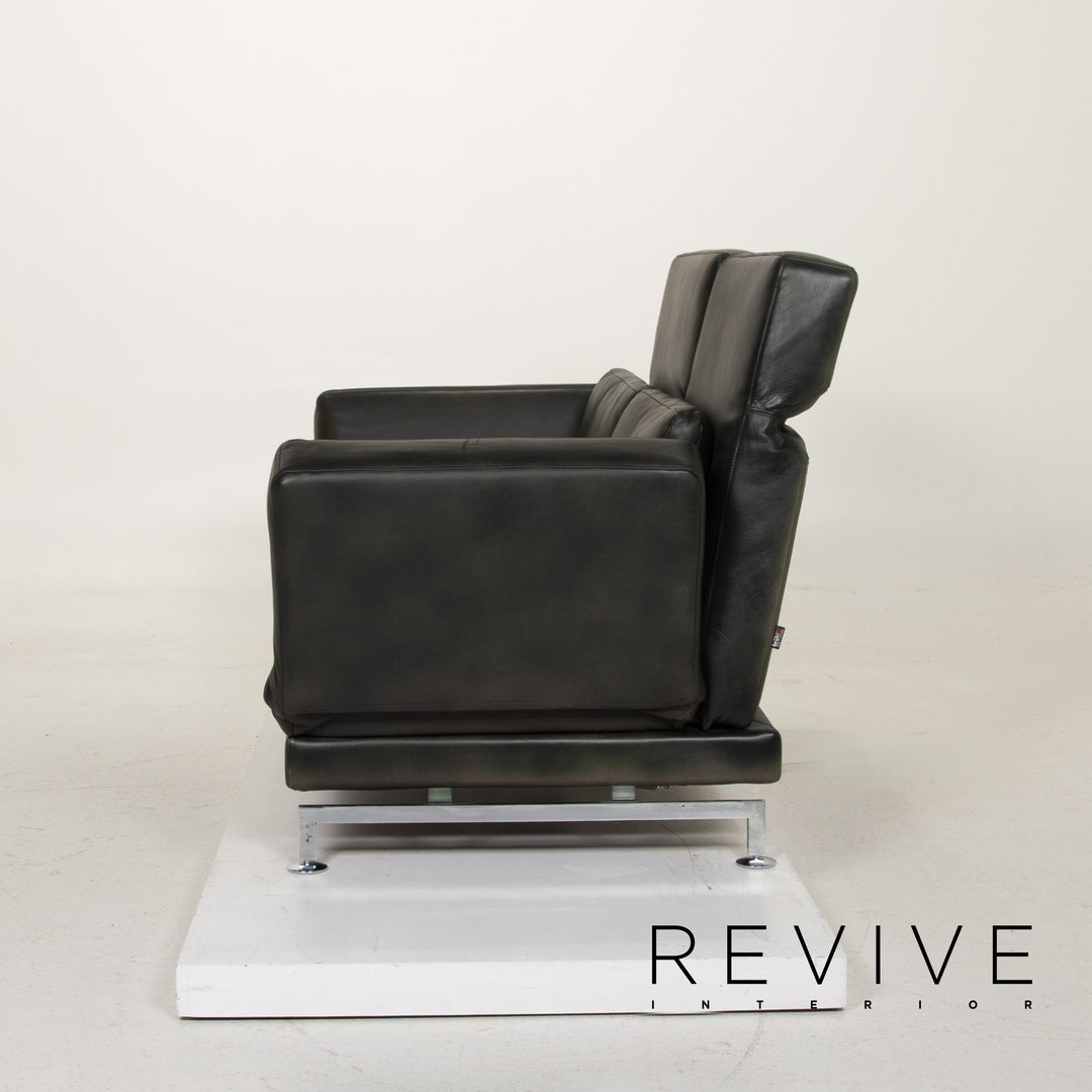 Brühl & Sippold Moule Leder Sofa Dunkelgrün Zweisitzer Relaxfunktion #14768