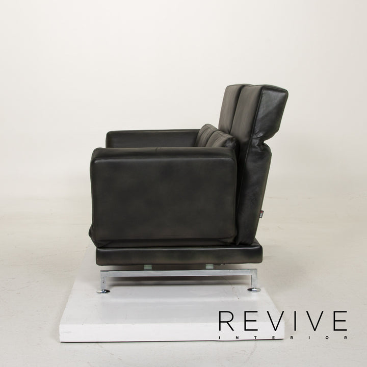 Brühl & Sippold Moule Leder Sofa Dunkelgrün Zweisitzer Relaxfunktion #14768