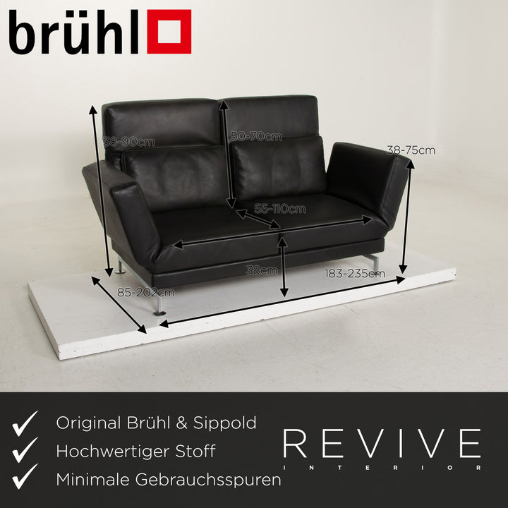 Brühl & Sippold Moule Leder Sofa Dunkelgrün Zweisitzer Relaxfunktion #14768