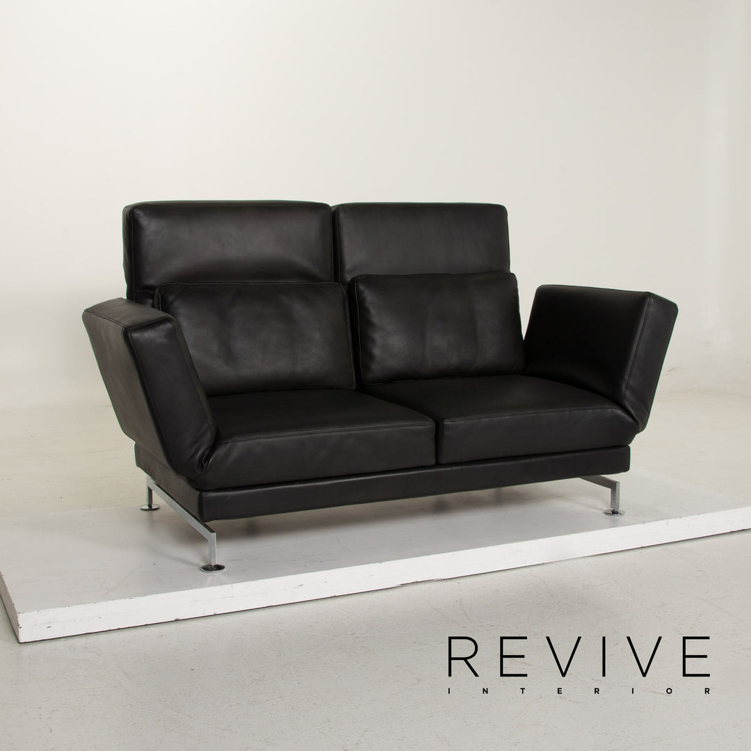 Brühl & Sippold Moule Leder Sofa Dunkelgrün Zweisitzer Relaxfunktion #14768