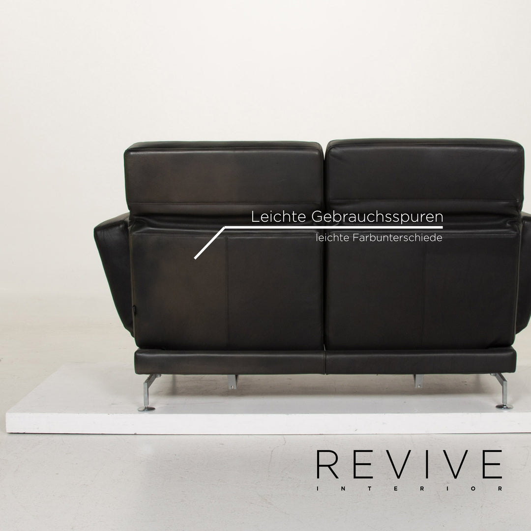 Brühl & Sippold Moule Leder Sofa Dunkelgrün Zweisitzer Relaxfunktion #14768