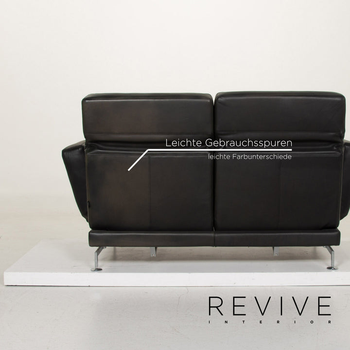 Brühl & Sippold Moule Leder Sofa Dunkelgrün Zweisitzer Relaxfunktion #14768