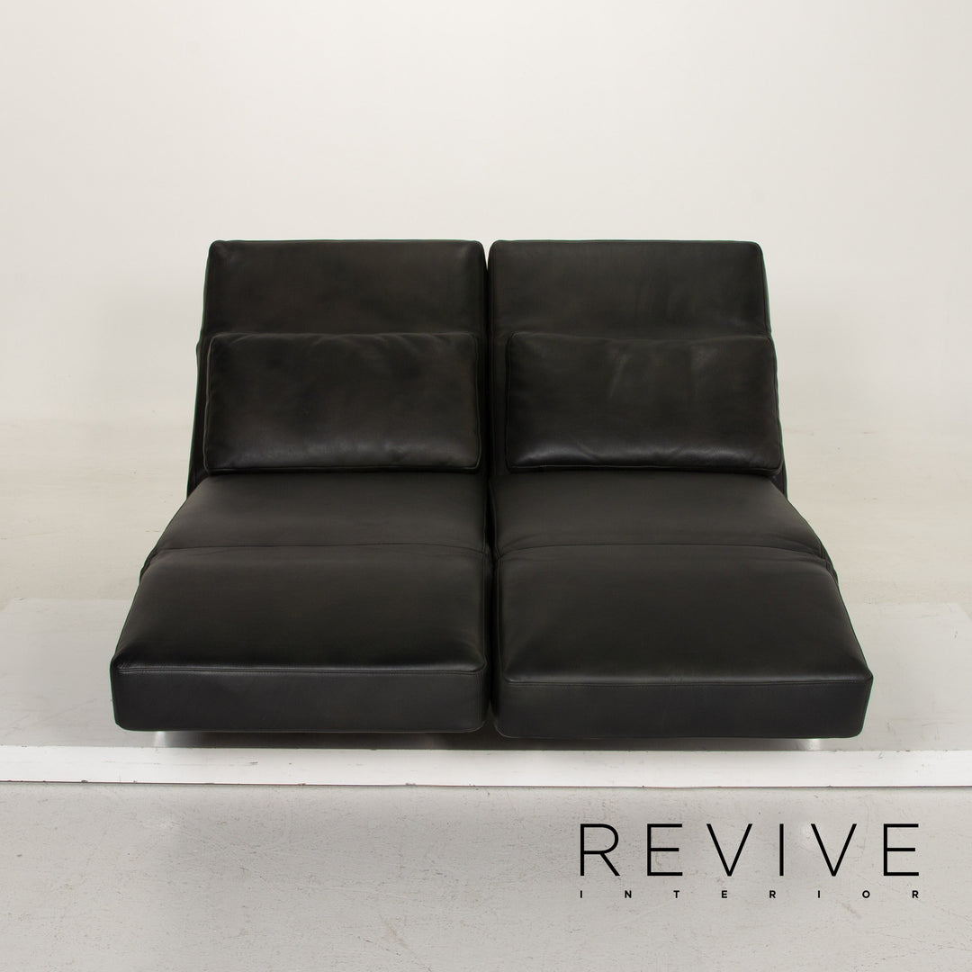 Brühl & Sippold Moule Leder Sofa Dunkelgrün Zweisitzer Relaxfunktion #14768