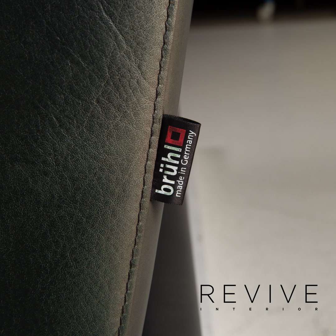 Brühl & Sippold Moule Leder Sofa Dunkelgrün Zweisitzer Relaxfunktion #14768