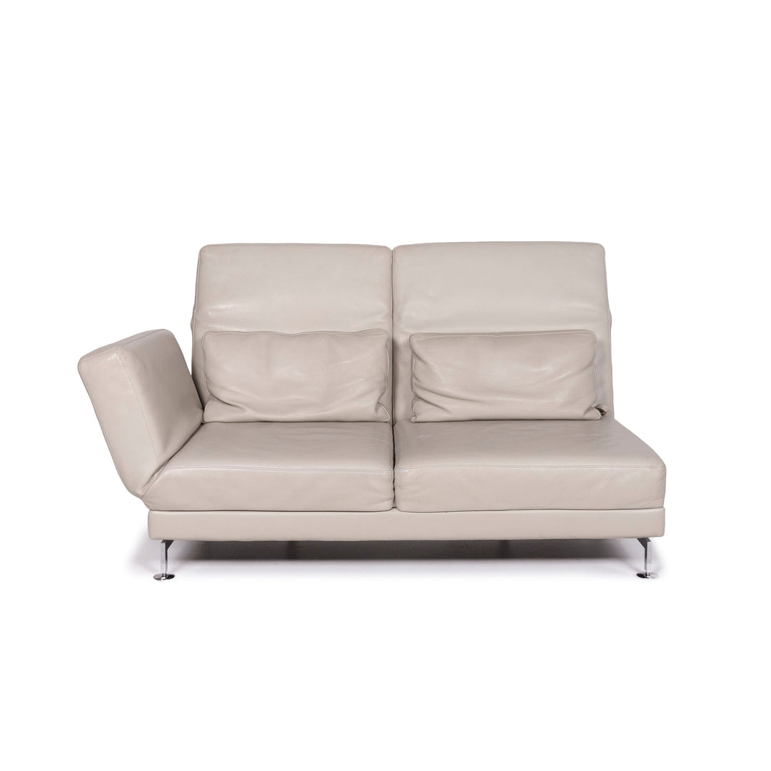 Brühl & Sippold Moule Leder Sofa Grau Zweisitzer Funktion Relaxfunktion Couch #11714
