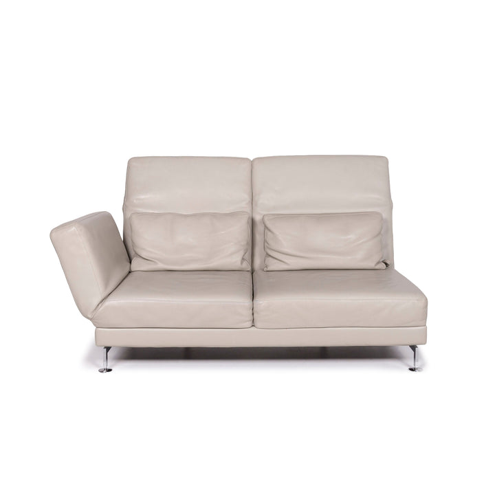 Brühl & Sippold Moule Leder Sofa Grau Zweisitzer Funktion Relaxfunktion Couch #11714