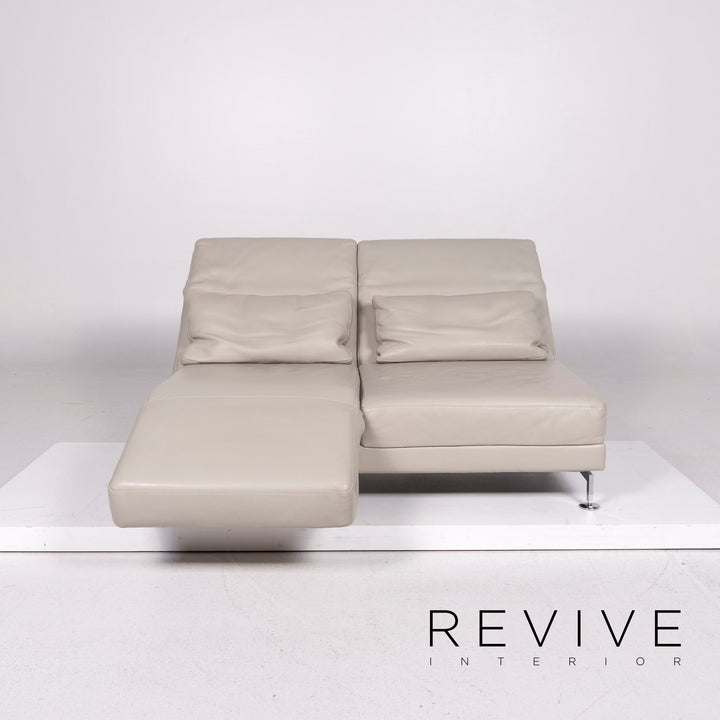 Brühl & Sippold Moule Leder Sofa Grau Zweisitzer Funktion Relaxfunktion Couch #11714
