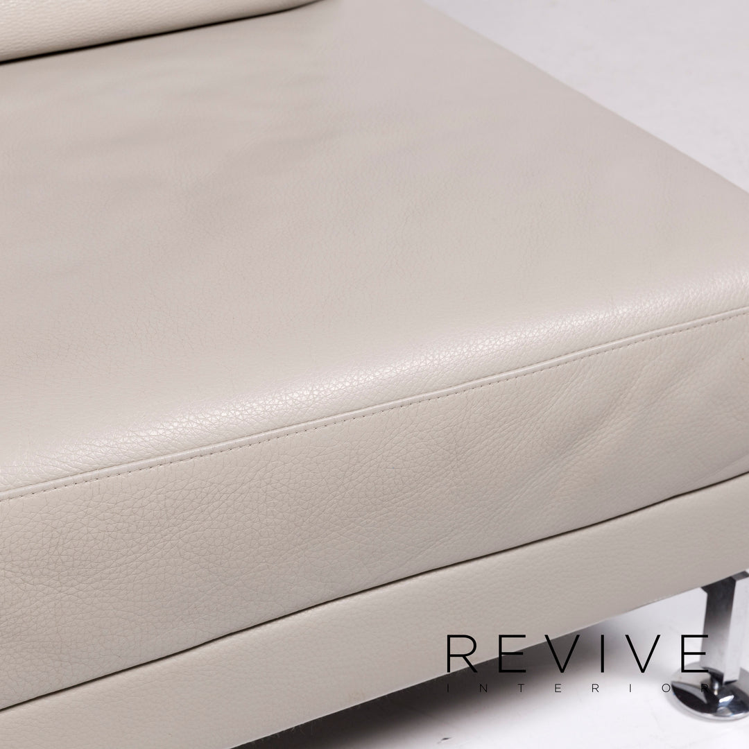 Brühl & Sippold Moule Leder Sofa Grau Zweisitzer Funktion Relaxfunktion Couch #11714