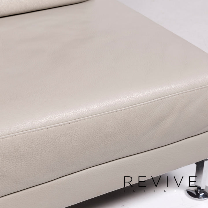 Brühl & Sippold Moule Leder Sofa Grau Zweisitzer Funktion Relaxfunktion Couch #11714