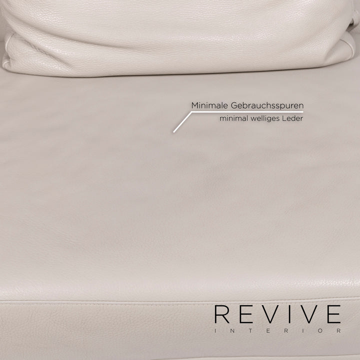 Brühl & Sippold Moule Leder Sofa Grau Zweisitzer Funktion Relaxfunktion Couch #11714