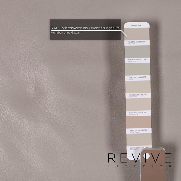 Brühl & Sippold Moule Leder Sofa Garnitur Grau 2x Zweisitzer 2x Hocker Funktion Relaxfunktion Couch #11887