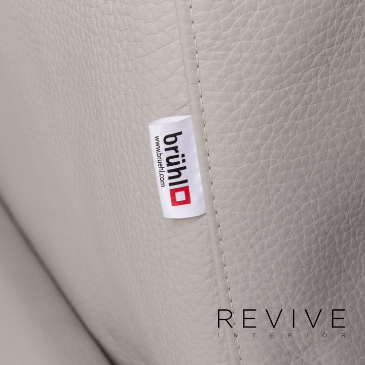 Brühl & Sippold Moule Leder Sofa Grau Zweisitzer Funktion Relaxfunktion Couch #11714