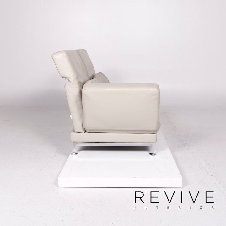 Brühl & Sippold Moule Leder Sofa Grau Zweisitzer Funktion Relaxfunktion Couch #11714