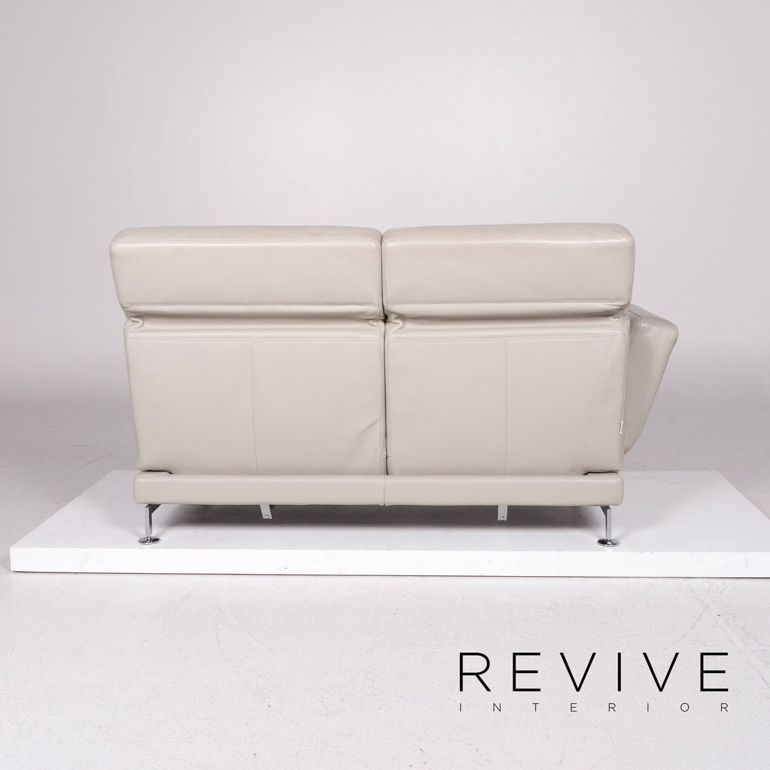 Brühl & Sippold Moule Leder Sofa Grau Zweisitzer Funktion Relaxfunktion Couch #11714