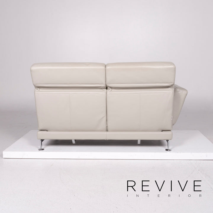 Brühl & Sippold Moule Leder Sofa Grau Zweisitzer Funktion Relaxfunktion Couch #11714