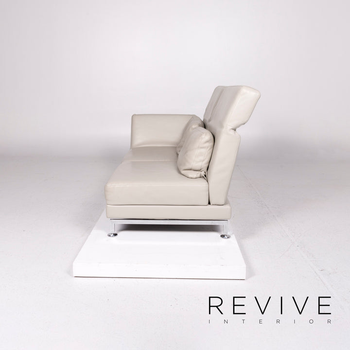 Brühl & Sippold Moule Leder Sofa Grau Zweisitzer Funktion Relaxfunktion Couch #11714