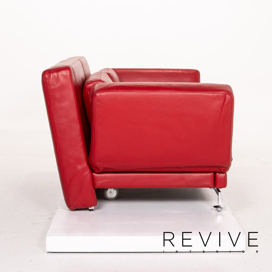 Brühl & Sippold Moule Leder Sofa Rot Zweisitzer Funktion Schlafsofa Schlaffunktion Relaxfunktion #14368