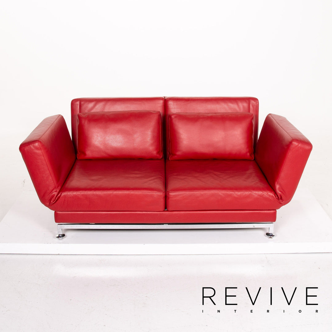 Brühl & Sippold Moule Leder Sofa Rot Zweisitzer Funktion Schlafsofa Schlaffunktion Relaxfunktion #14368
