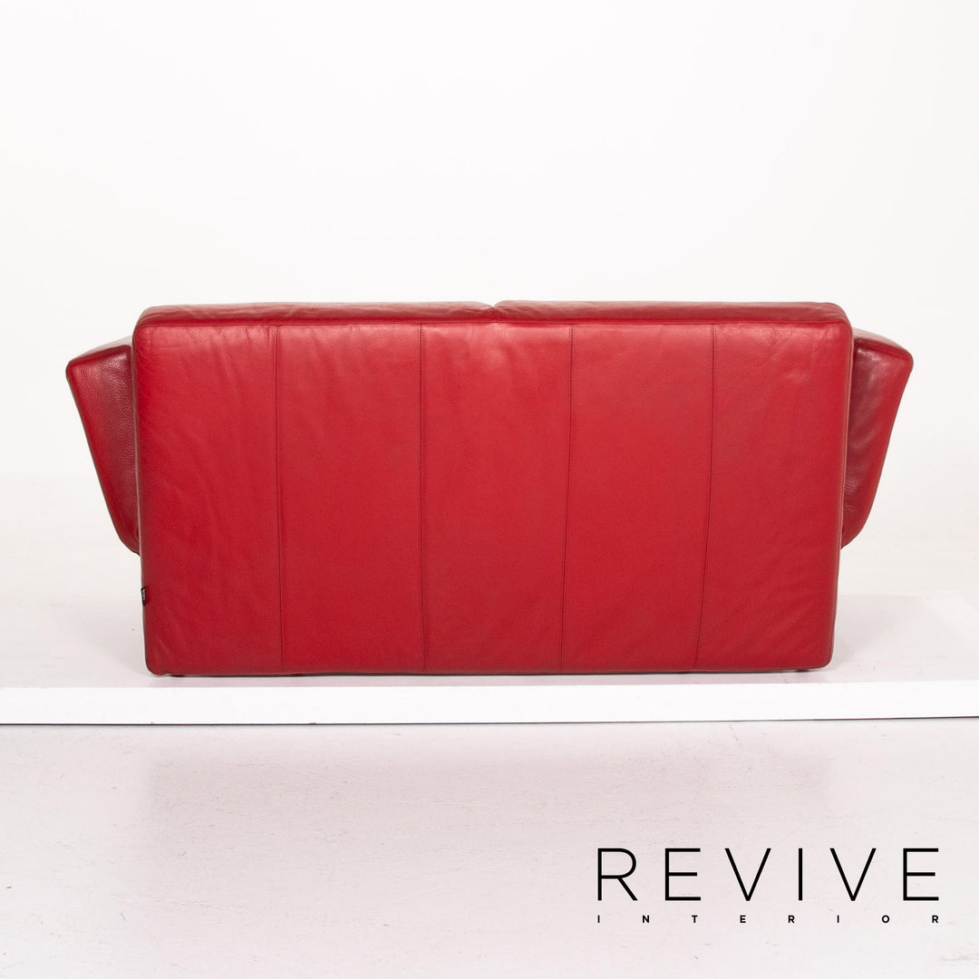 Brühl & Sippold Moule Leder Sofa Rot Zweisitzer Funktion Schlafsofa Schlaffunktion Relaxfunktion #14368