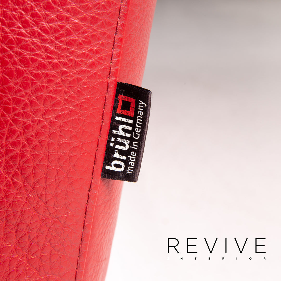 Brühl & Sippold Moule Leder Sofa Rot Zweisitzer Funktion Schlafsofa Schlaffunktion Relaxfunktion #14368