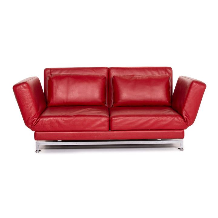 Brühl & Sippold Moule Leder Sofa Rot Zweisitzer Funktion Schlafsofa Schlaffunktion Relaxfunktion #14368