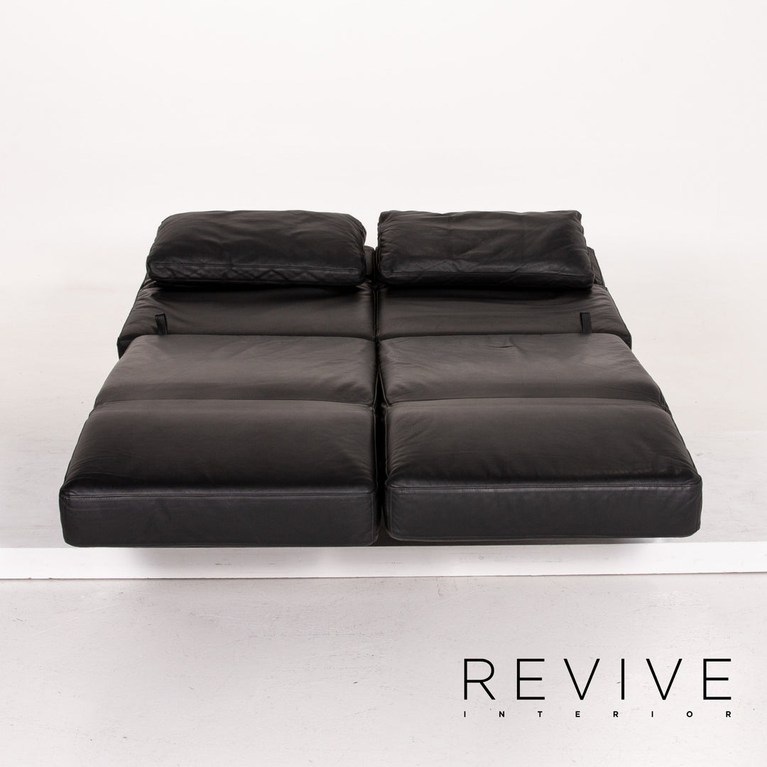 Brühl Moule Leder Sofa Schwarz Schlafsofa Relaxfunktion Funktion Schlaffunktion #14216