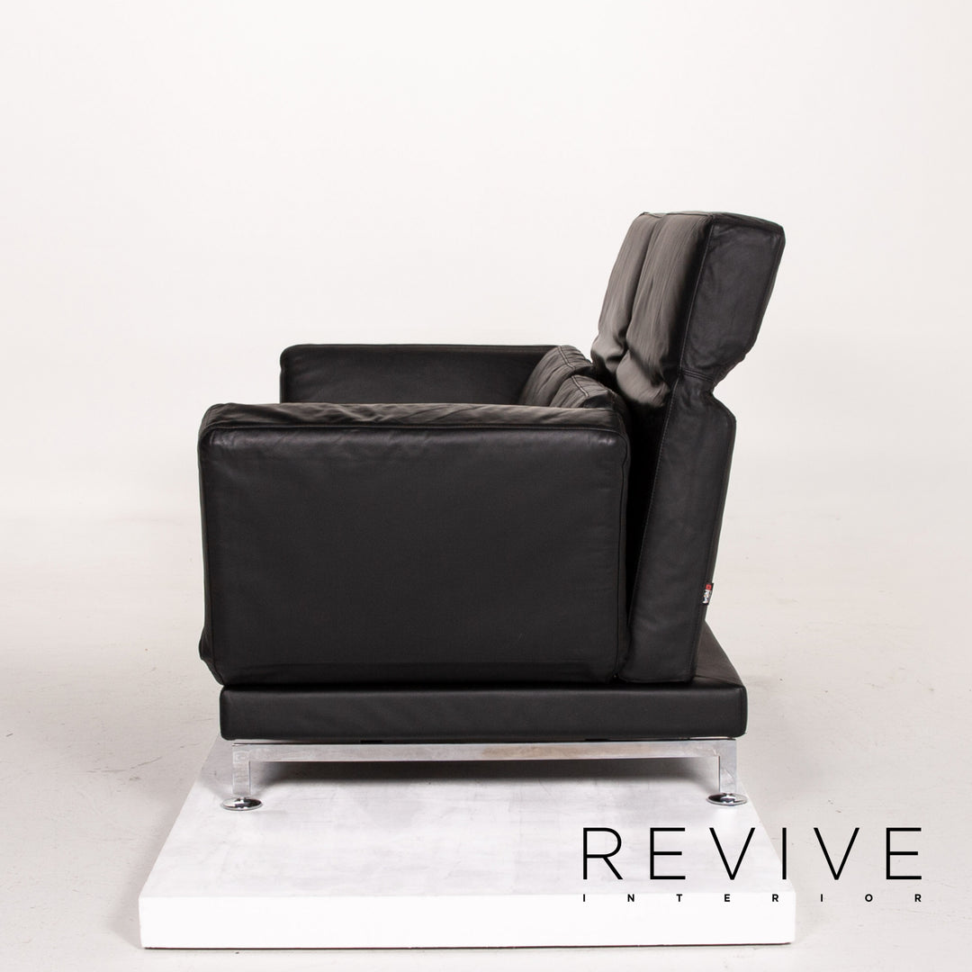 Brühl Moule Leder Sofa Schwarz Schlafsofa Relaxfunktion Funktion Schlaffunktion #14216